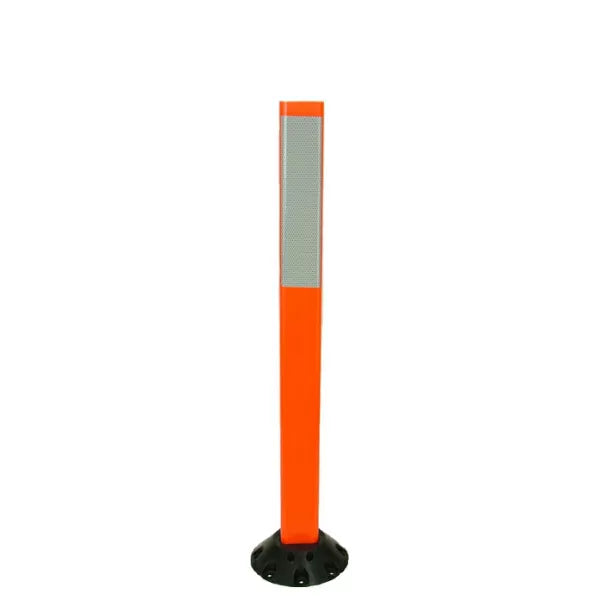 3" x 36" ORANGE REPO POST WITH 3 X 12 WHITE HIP SHEETING 1- SIDE WITH BASE